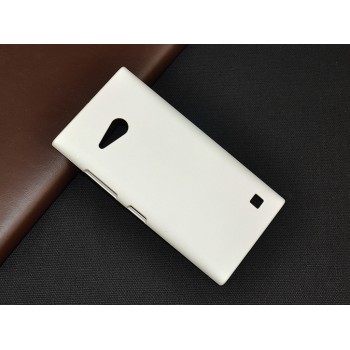 Пластиковый матовый металлик чехол для Nokia Lumia 730/735 Белый