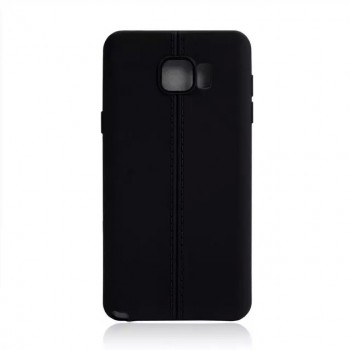 Силиконовый матовый непрозрачный чехол дизайн Нити для Samsung Galaxy Note 5 Черный