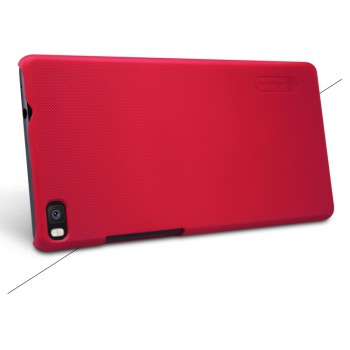 Пластиковый матовый нескользящий премиум чехол для Huawei P8 Красный