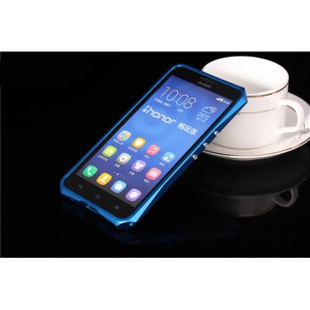 Металлический эрргономичный двухкомпонентный бампер для Huawei Honor 3x Синий