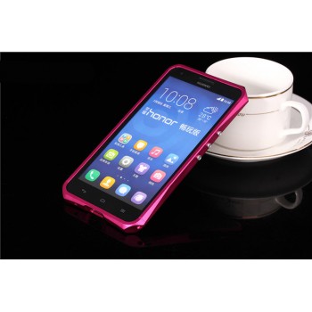 Металлический эрргономичный двухкомпонентный бампер для Huawei Honor 3x Пурпурный