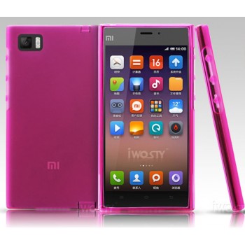 Силиконовый матовый полупрозрачный чехол для Xiaomi MI3 Пурпурный
