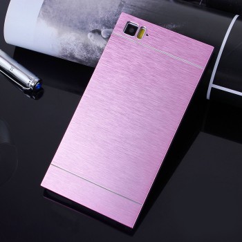 Пластиковый чехол с металлическим внешним слоем для Xiaomi MI3 Розовый