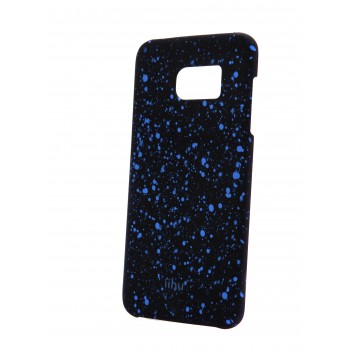Пластиковый матовый дизайнерский чехол с голографическим принтом Звезды для Samsung Galaxy S7 Edge Синий