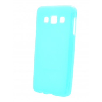 Глянцевый силиконовый непрозрачный чехол для Samsung Galaxy A3 Голубой