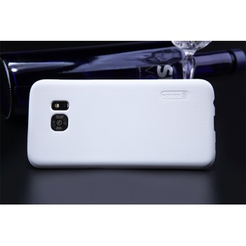 Пластиковый матовый нескользящий премиум чехол для Samsung Galaxy S7 Edge Белый