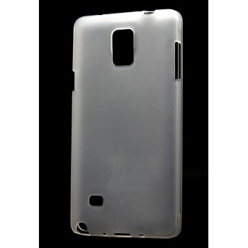 Силиконовый матовый полупрозрачный чехол для Samsung Galaxy Note 4 Белый