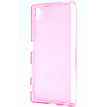 Силиконовый матовый полупрозрачный чехол для Sony Xperia Z5 Розовый