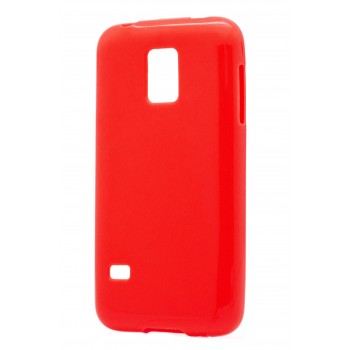 Силиконовый глянцевый непрозрачный чехол для Samsung Galaxy S5 Mini Красный