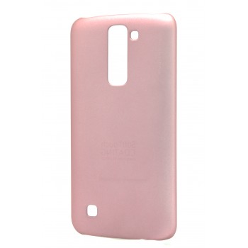 Пластиковый матовый металлик чехол для LG K7 Розовый