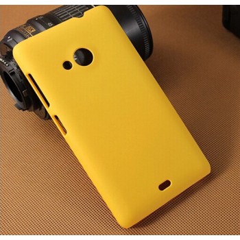 Пластиковый матовый непрозрачный чехол для Microsoft Lumia 535 Желтый