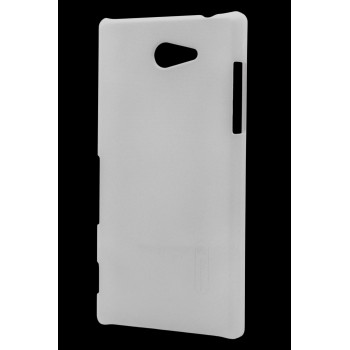 Пластиковый матовый премиум чехол для Sony Xperia M2 Белый