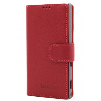 Чехол портмоне (нат.кожа) для Sony Xperia M2 dual Красный