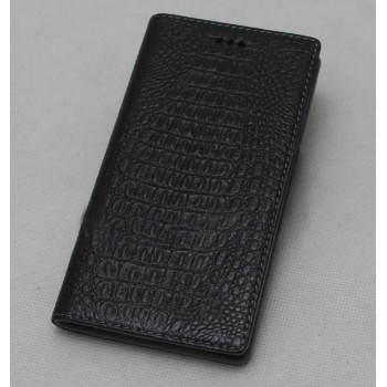 Кожаный чехол горизонтальная книжка (премиум нат. кожа крокодила) для Xiaomi Mi5X/Mi A1 Черный