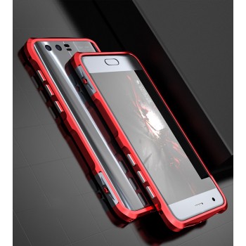 Металлический округлый бампер на пряжке для Huawei Honor 9 Красный