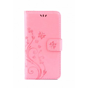 Чехол портмоне подставка текстура Цветы на силиконовой основе с отсеком для карт на магнитной защелке для Huawei Honor 8 Lite Розовый