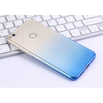 Силиконовый глянцевый полупрозрачный градиентный чехол для Huawei Honor 8 Lite Синий