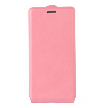 Чехол вертикальная книжка на силиконовой основе с отсеком для карт на магнитной защелке для Huawei Honor 8 Lite Розовый