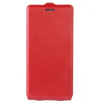 Чехол вертикальная книжка на силиконовой основе с отсеком для карт на магнитной защелке для Huawei Honor 8 Lite Красный