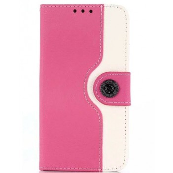 Чехол портмоне подставка на пластиковой основе на дизайнерской магнитной защелке для Samsung Galaxy S7 Розовый