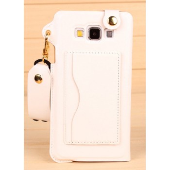 Дизайнерский чехол бампер-каркас с карманом-подставкой для Samsung Galaxy A5 Белый
