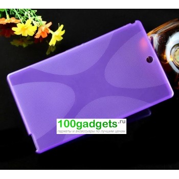 Силиконовый матовый X чехол для Sony Xperia Z3 Tablet Compact Фиолетовый