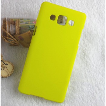 Пластиковый непрозрачный матовый чехол для Samsung Galaxy A3 Желтый