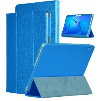 Сегментарный чехол книжка подставка текстура Золото с рамочной защитой экрана для Huawei MediaPad T3 10 Синий