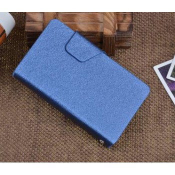 Текстурный чехол флип подставка с застежкой и внутренними карманами для Sony Xperia E dual Голубой