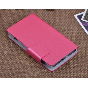 Текстурный чехол флип подставка с застежкой и внутренними карманами для Sony Xperia E dual Розовый