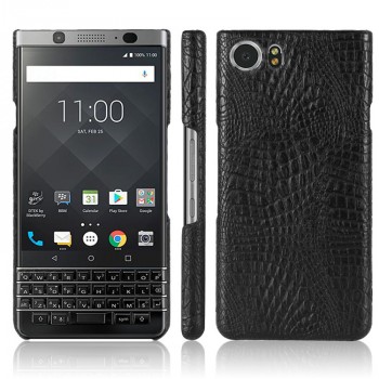 Чехол задняя накладка для BlackBerry KEYone с текстурой кожи крокодила Черный