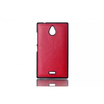 Пластиковый текстурный чехол накладка дизайн Кожа для Nokia X2 Красный
