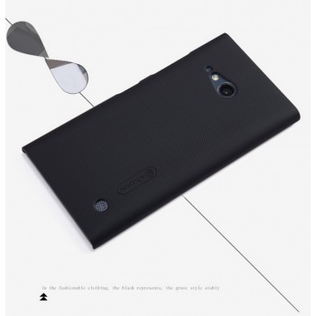 Пластиковый матовый нескользящий премиум чехол для Nokia Lumia 730/735 Черный