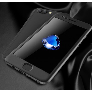 Пластиковый непрозрачный матовый сборный чехол с улучшенной защитой элементов корпуса для Huawei Honor View 10 Черный