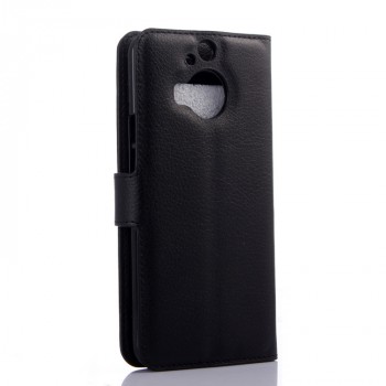 Кожаный чехол портмоне подставка на силиконовой основе с защелкой для HTC One M9+ Черный