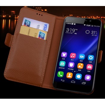 Кожаный чехол горизонтальная книжка (нат. кожа) с крепежной застежкой для Xiaomi Mi4