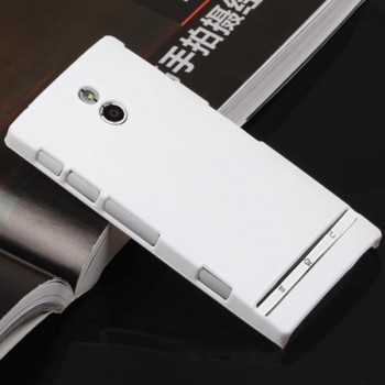 Пластиковый матовый непрозрачный чехол для Sony Xperia P Белый