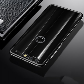 Силиконовый глянцевый полупрозрачный дизайнерский фигурный чехол с текстурным покрытием Металлик для Huawei Honor 9 Lite