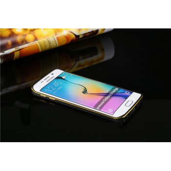 Металлический бампер с золотой окантовкой для Samsung Galaxy S6 Edge