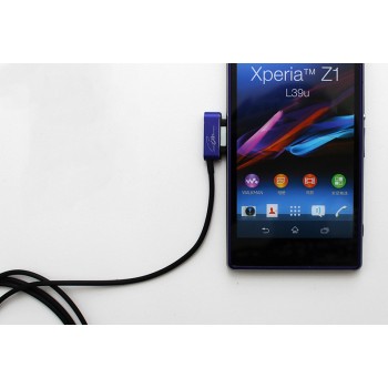Усиленный магнитный зарядный кабель с индикацией заряда для Sony Xperia Z1/Z Ultra/Z1 Compact/Z2/Z3/Z3 Compact