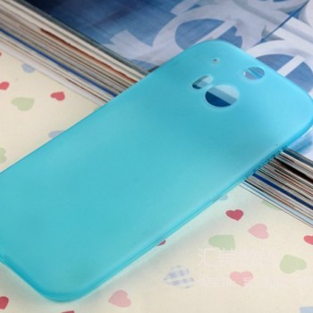Ультратонкий силиконовый чехол для HTC One (M8) серия Rainbow Голубой