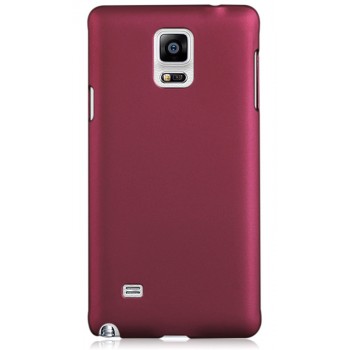 Пластиковый матовый грязестойкий чехол Металлик для Samsung Galaxy Note 4 Бордовый