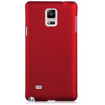 Пластиковый матовый грязестойкий чехол Металлик для Samsung Galaxy Note 4 Красный