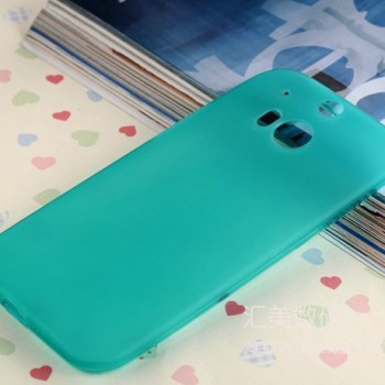 Ультратонкий силиконовый чехол для HTC One (M8) серия Rainbow Зеленый