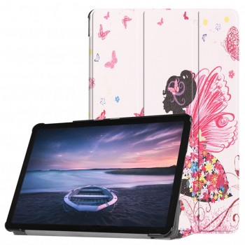 Сегментарный чехол книжка подставка на непрозрачной поликарбонатной основе с полноповерхностным принтом для Samsung Galaxy Tab S4