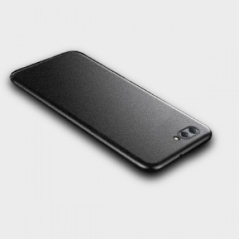 Пластиковый непрозрачный матовый металлик чехол с повышенной шероховатостью для Huawei Honor 10 Черный