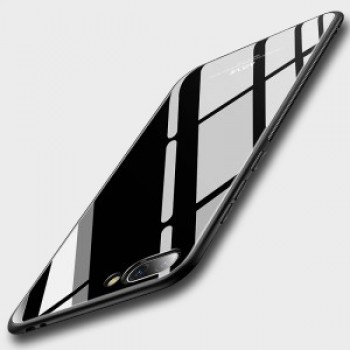 Силиконовый глянцевый непрозрачный чехол с поликарбонатным покрытием для Huawei Honor 10 Черный