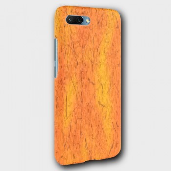 Пластиковый непрозрачный матовый чехол с текстурным покрытием Дерево для Huawei Honor 10 Оранжевый