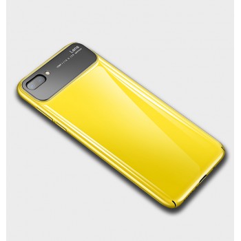 Пластиковый глянцевый непрозрачный чехол для Huawei Honor 10 Желтый