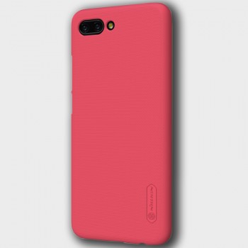 Пластиковый непрозрачный матовый нескользящий премиум чехол с повышенной шероховатостью для Huawei Honor 10 Красный